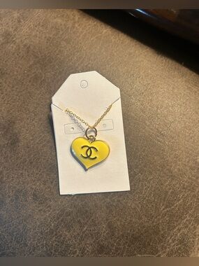 Yellow and gold heart necklace
